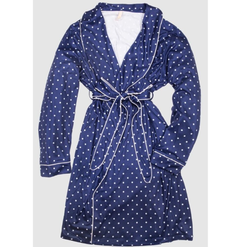 NWT Simply Southern Navy Polka Dot Robe Kimono--One Size - Picture 1 of 10